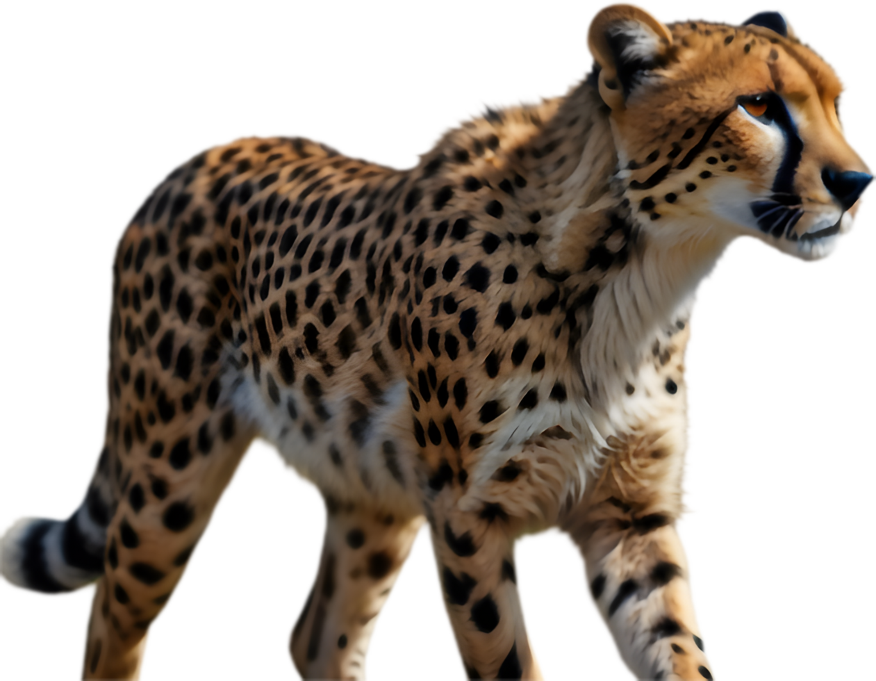 Cheetah Clipart with Sleek Features and Realistic Texture. . png