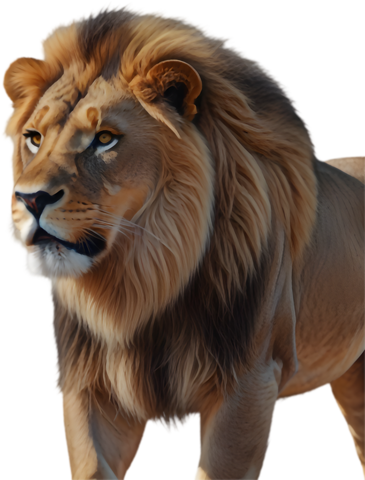 Majestic Lion Clipart with Emphasis on Strong Features. . png