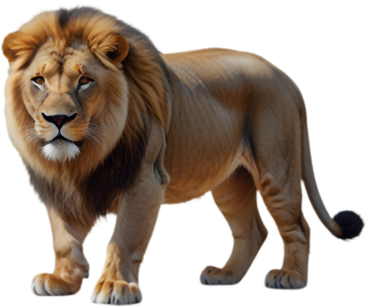 Majestic Lion Clipart with Emphasis on Noble Prowess. . png