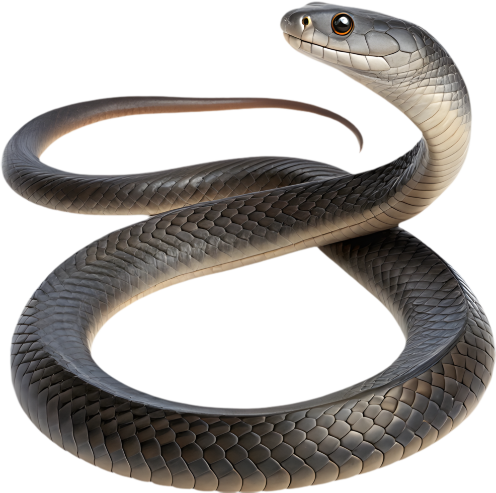 Intricate Black Mamba Snake Art for Reptile Enthusiasts. . png