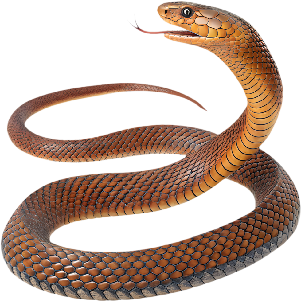Authentic Coastal Taipan Snake Clipart with Striking Realism. . png