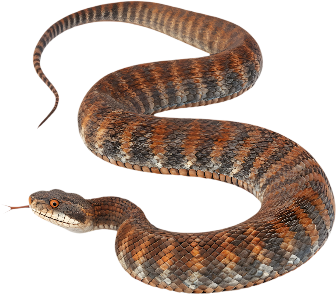 Death Adder Snake Clipart with Unique Markings. . png