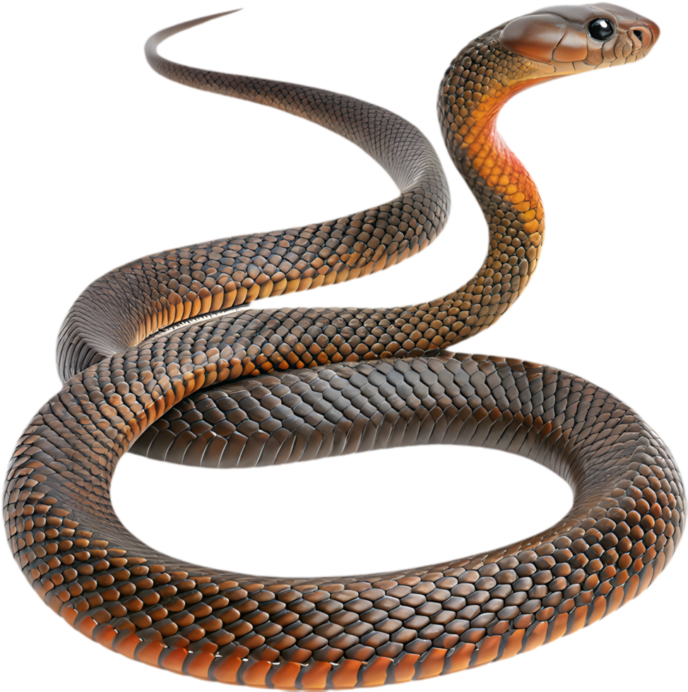 Inland Taipan Snake Clipart with Striking Visual Appeal. . png