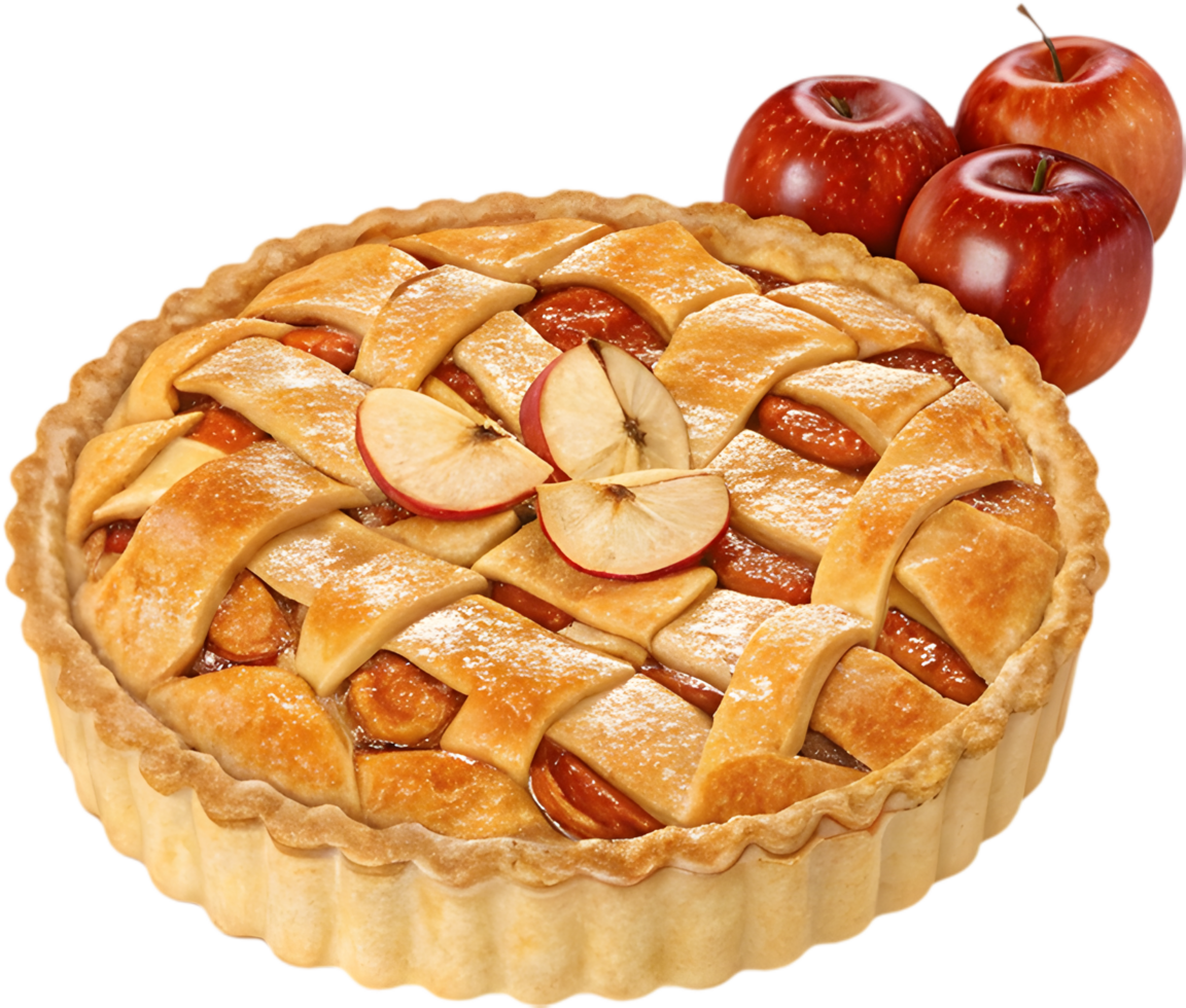 Crispy Crust Apple Pie Clipart with Cinnamon Garnish. . png