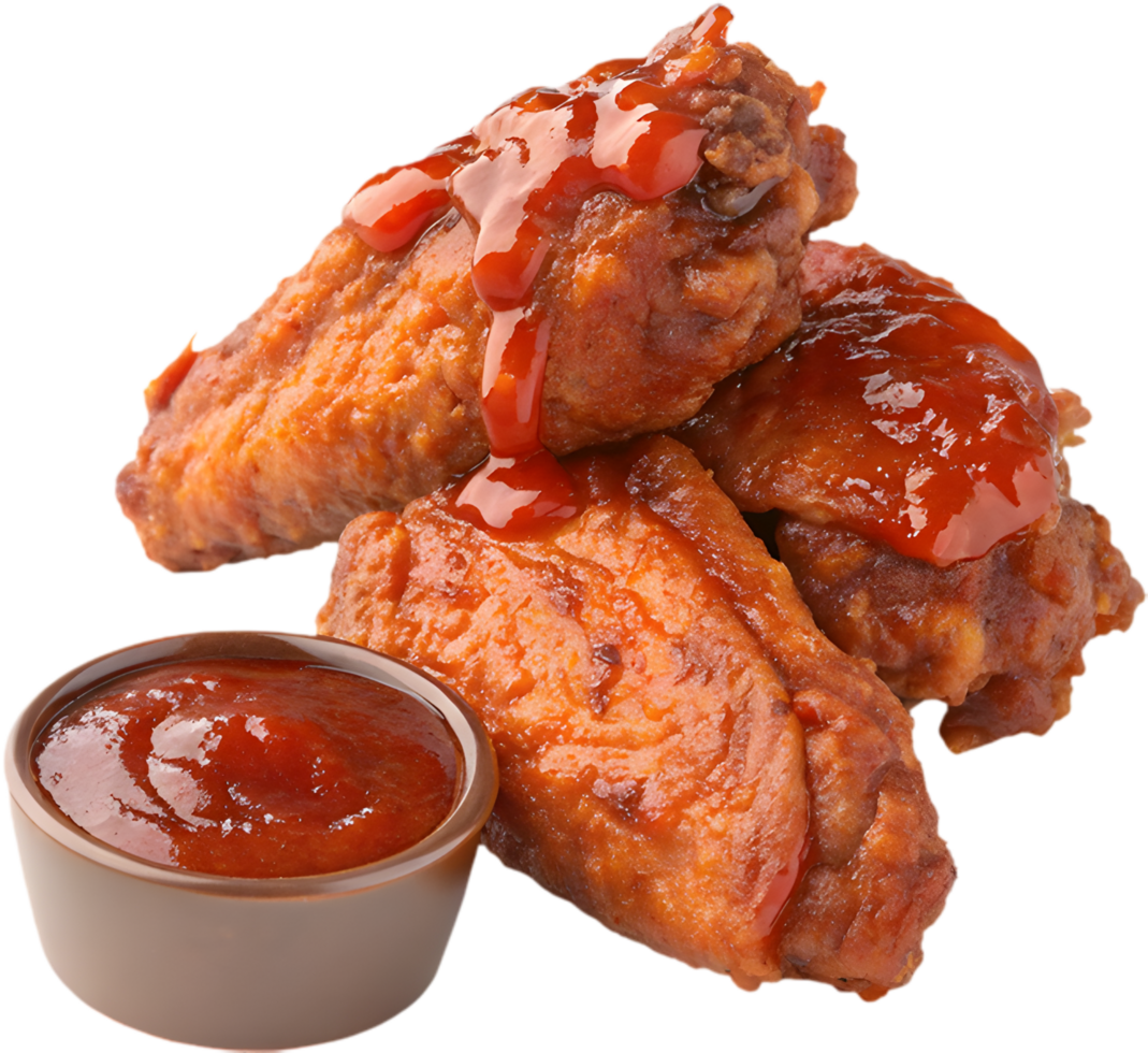 Crispy Buffalo Wing Clipart with Tangy Sauce Detail. . png