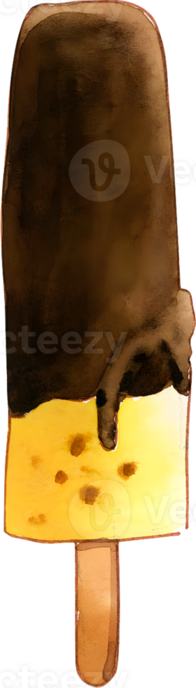 hielo crema acuarela dibujado a mano png