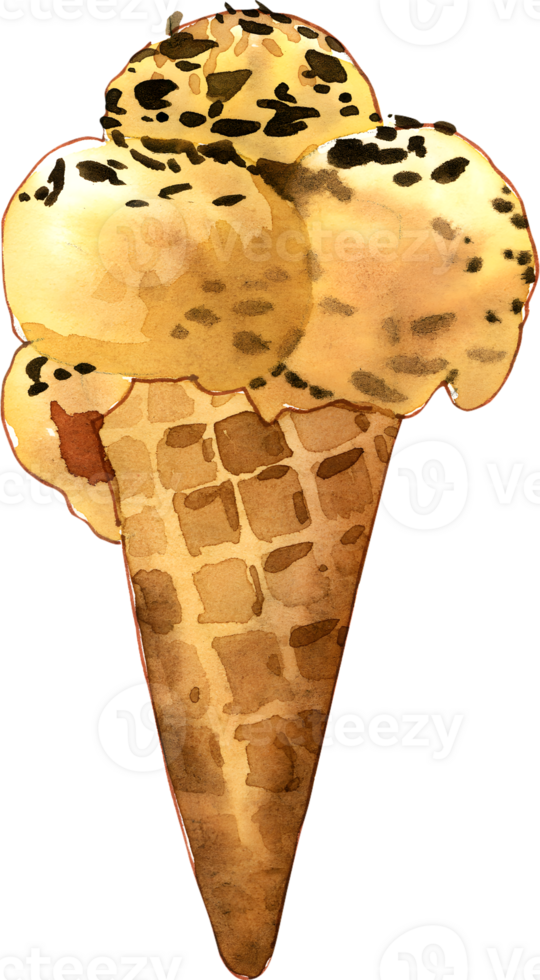 Ice Cream watercolor Handdrawn png