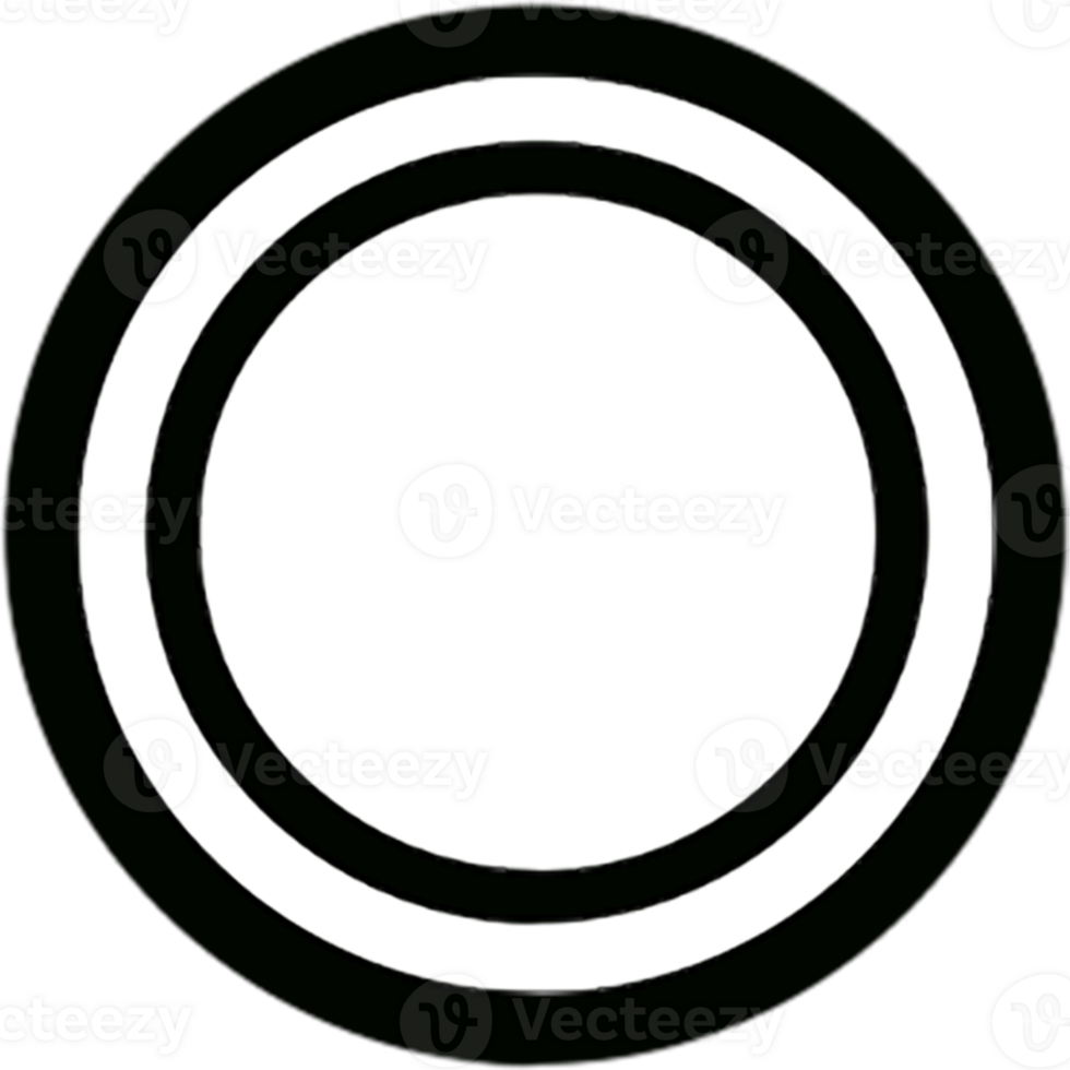 Overlapping Two Circles, Line Art Style Hand Drawn Illustration png