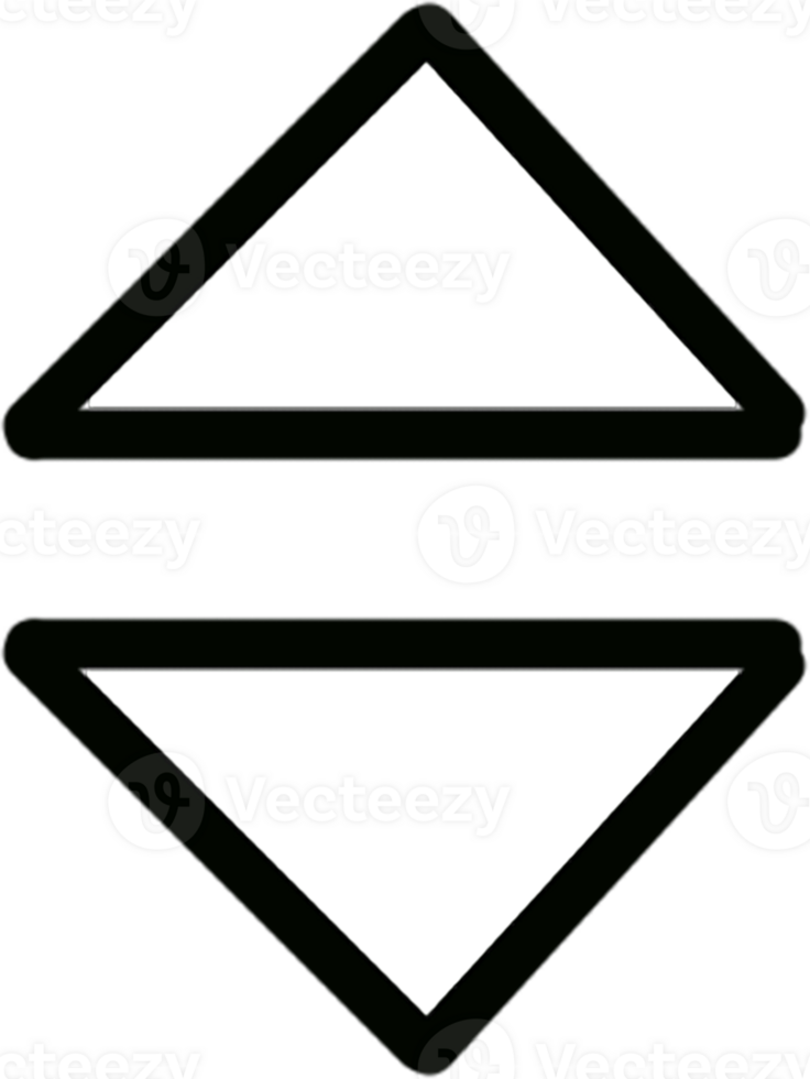Two Reflecting Triangles Hand Drawn Illustration png