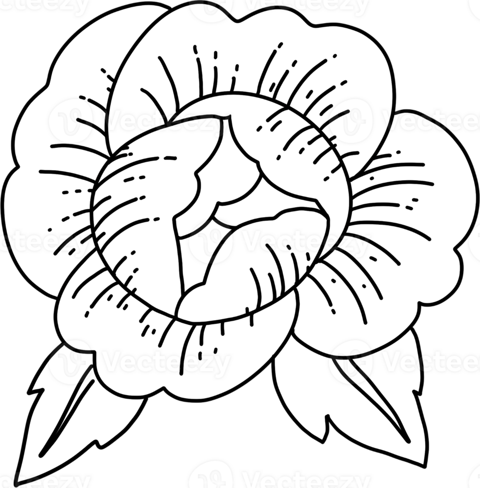 Rose Thai Line Art Style, Hand Drawn Illustration png