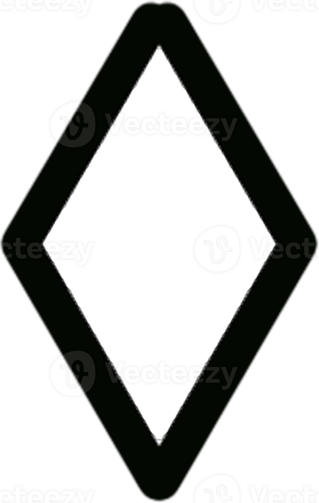 Rhombus Shape, Line Art Style Hand Drawn Illustration png