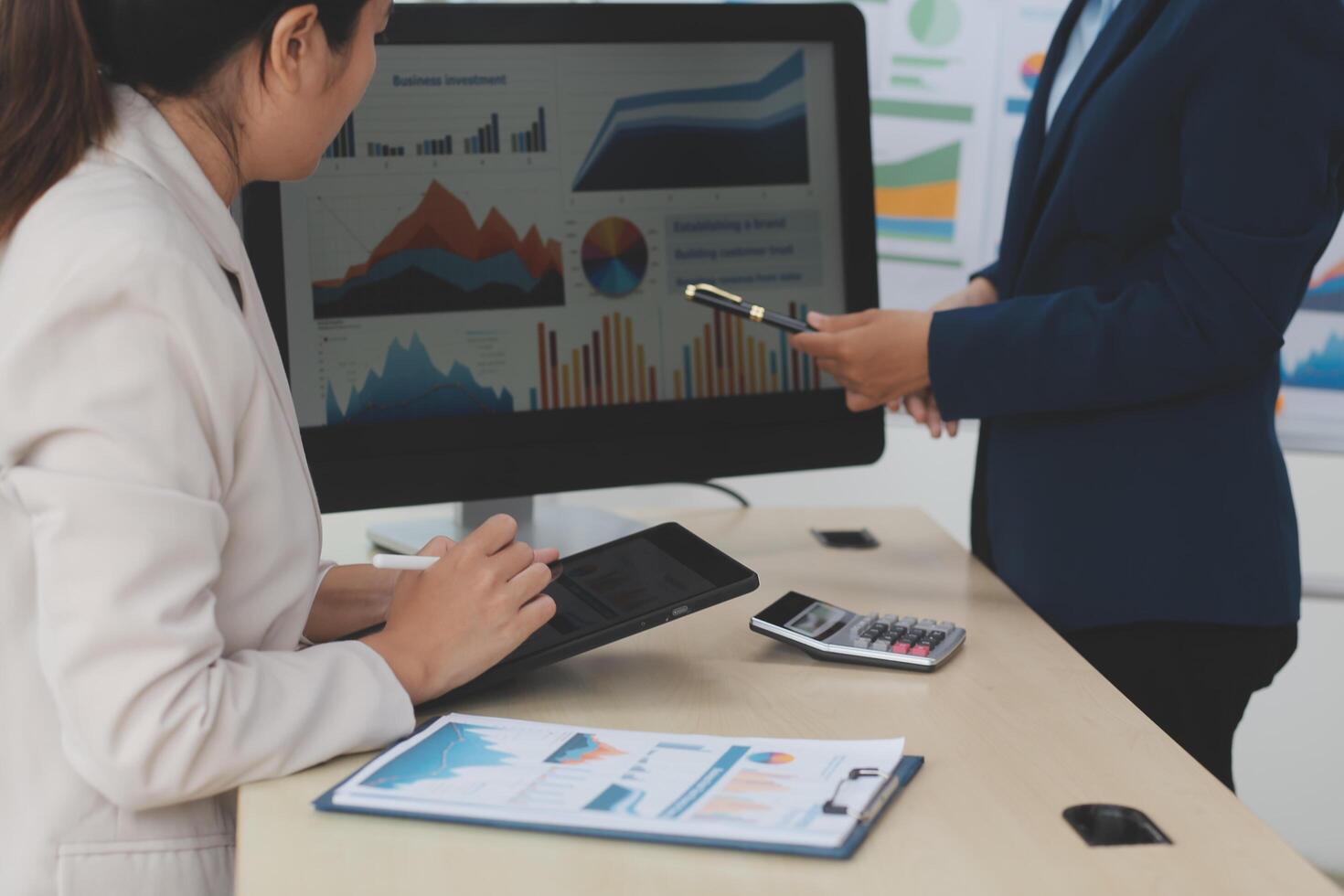Business Documents, Auditor businesswoman checking searching document legal prepare paperwork or report for analysis TAX time,accountant Documents data contract partner deal in workplace office photo