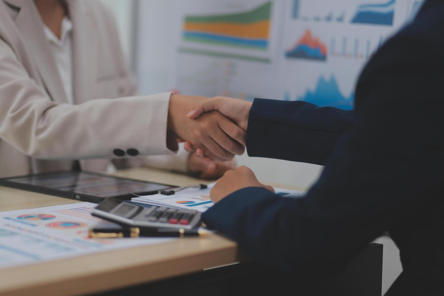 Business Documents, Auditor businesswoman checking searching document legal prepare paperwork or report for analysis TAX time,accountant Documents data contract partner deal in workplace office photo