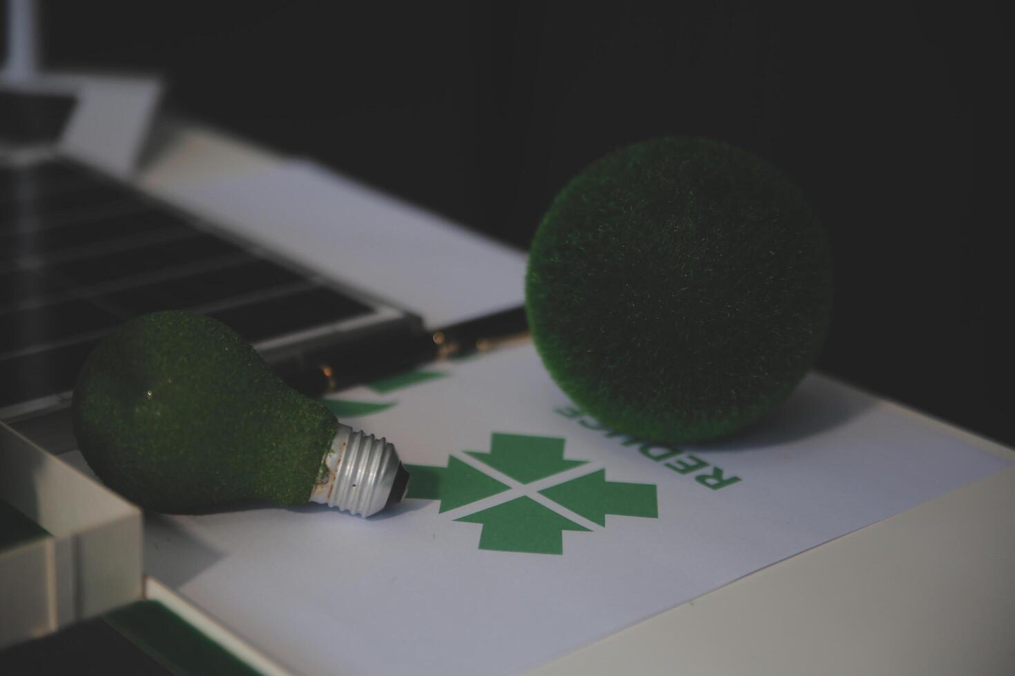 Green energy business company meeting with business people planning and discuss marketing of sustainable and renewable clean energy product with solar cell and wind turbine generator. Trailblazing photo