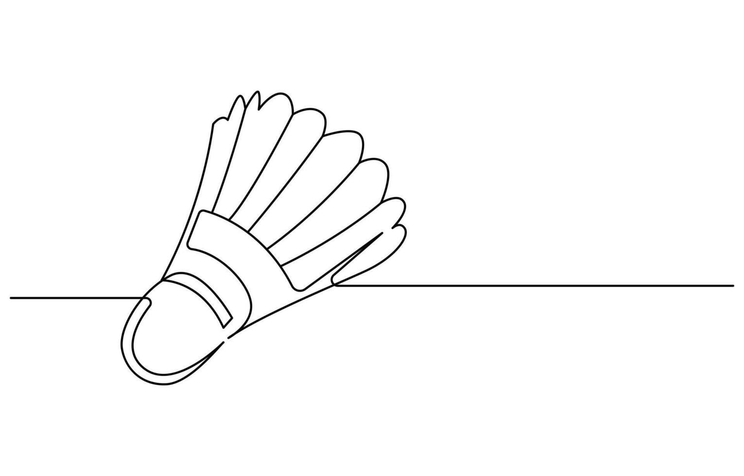 Badminton shuttlecock one line art vector