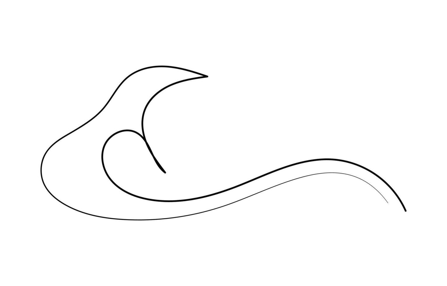 Sea wave continuous line drawing illustration vector