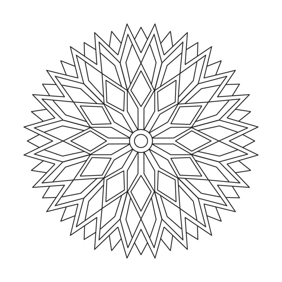 A vibrant mandala design featuring intricate geometric patterns for kids vector