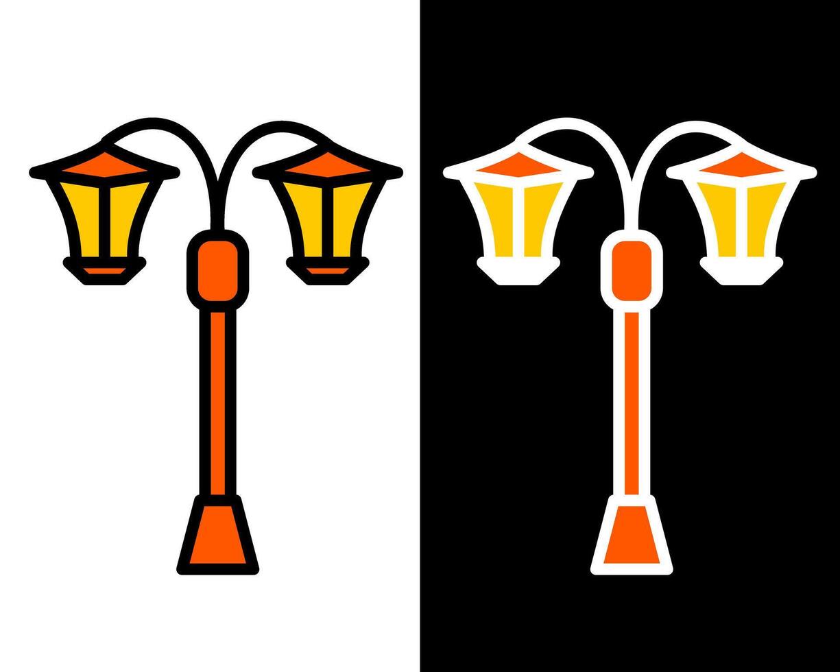 park lamp shaped like a blooming flower, with soft, warm light radiating from its petals, adding a whimsical touch to floral gardens vector