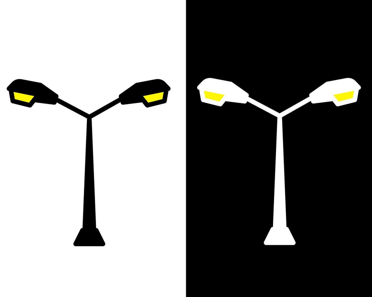 Illustration of street lamp designed for highways and busy roads, providing powerful illumination for enhanced visibility and safety vector