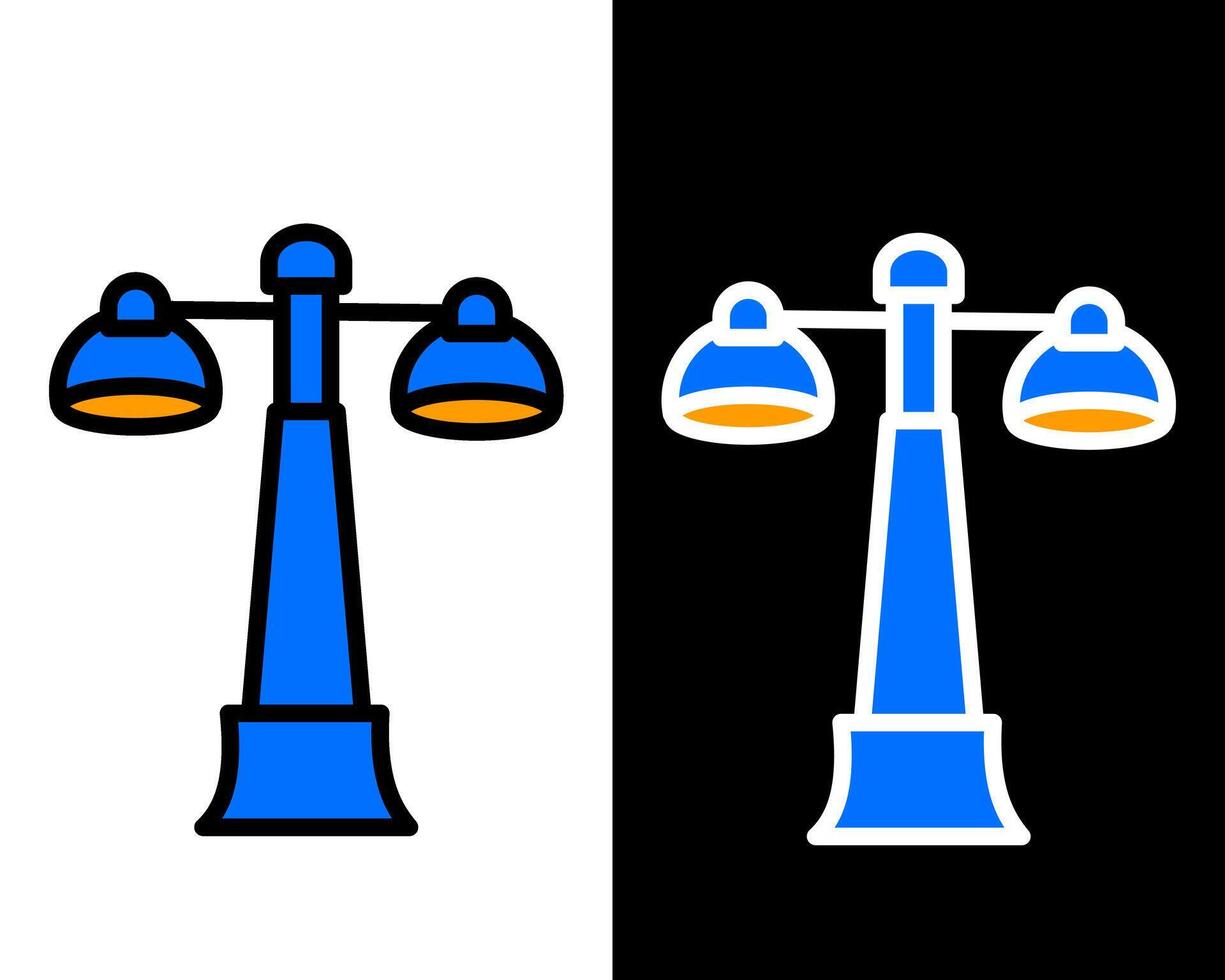 Illustration of functional design with two light heads, providing broader illumination for busy intersections and wide sidewalks vector