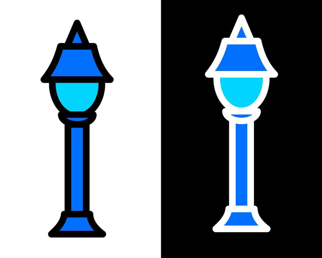 contemporary park lamp with an angled pole for a unique, geometric look, perfect for trendy urban parks and open spaces vector