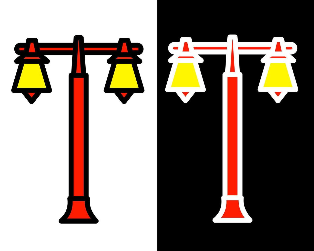 park lamp designed to mimic the look of old coach lanterns, featuring wrought iron elements and warm light, perfect for historic districts vector