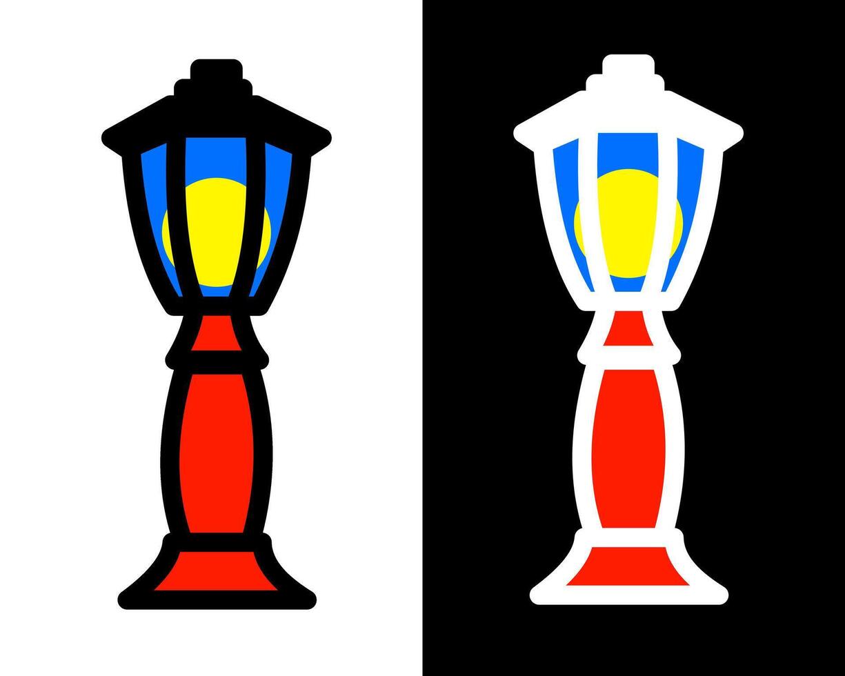 park lamp featuring ornate glasswork and a richly detailed pole, adding sophistication to historic gardens vector