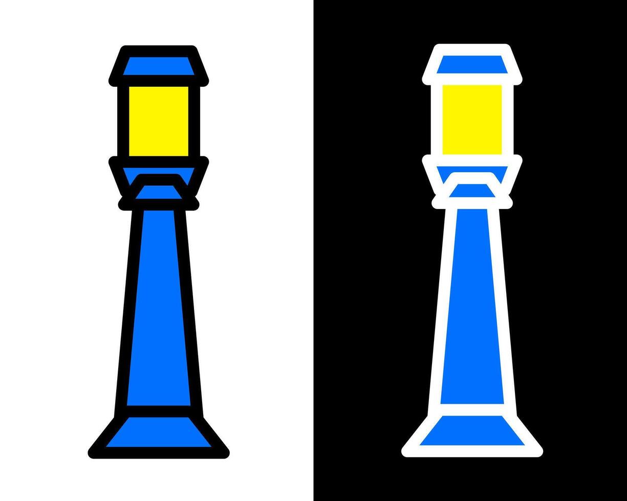 park lamp with a rectangular frame that illuminates within the shape, adding a stylish and structured look to contemporary outdoor settings vector