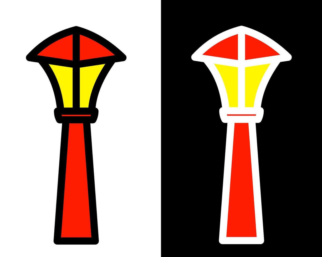 contemporary park lamp with geometric shapes and clean lines, enhancing the modern aesthetic of urban plazas and open spaces vector