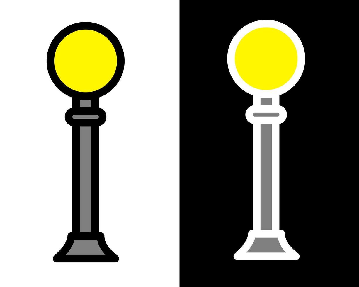 Illustration of modern street lamp with a graceful, curved pole, adding a contemporary touch to city walkways and promenades vector