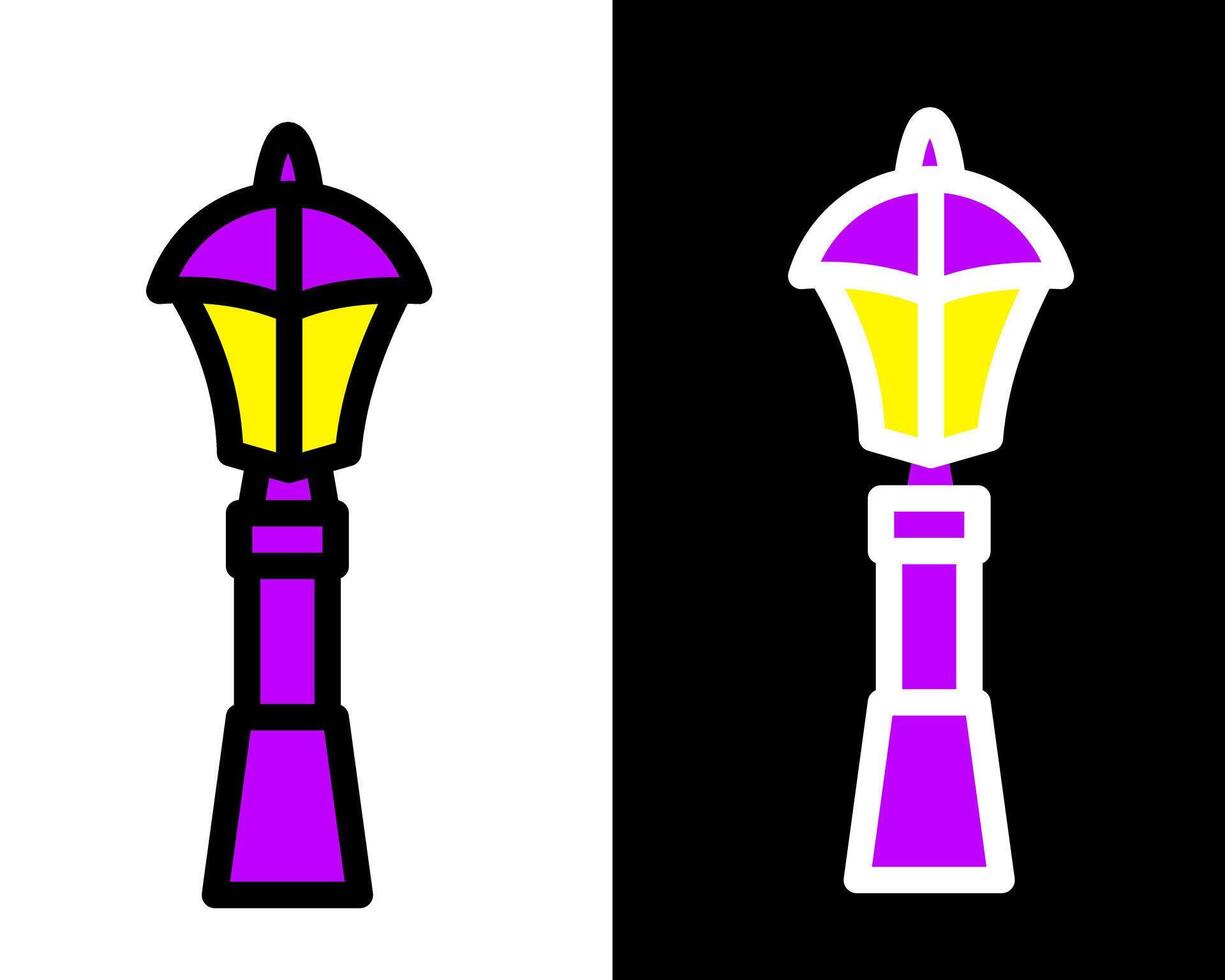 streamlined, column-style park lamp with a soft glow, ideal for modern parks and walkways with clean, minimalist aesthetics vector