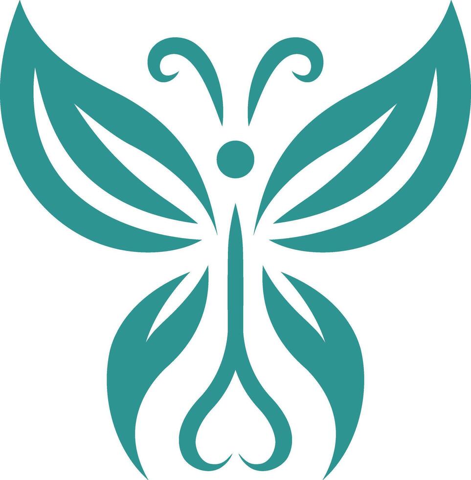 a butterfly logo with a green background vector