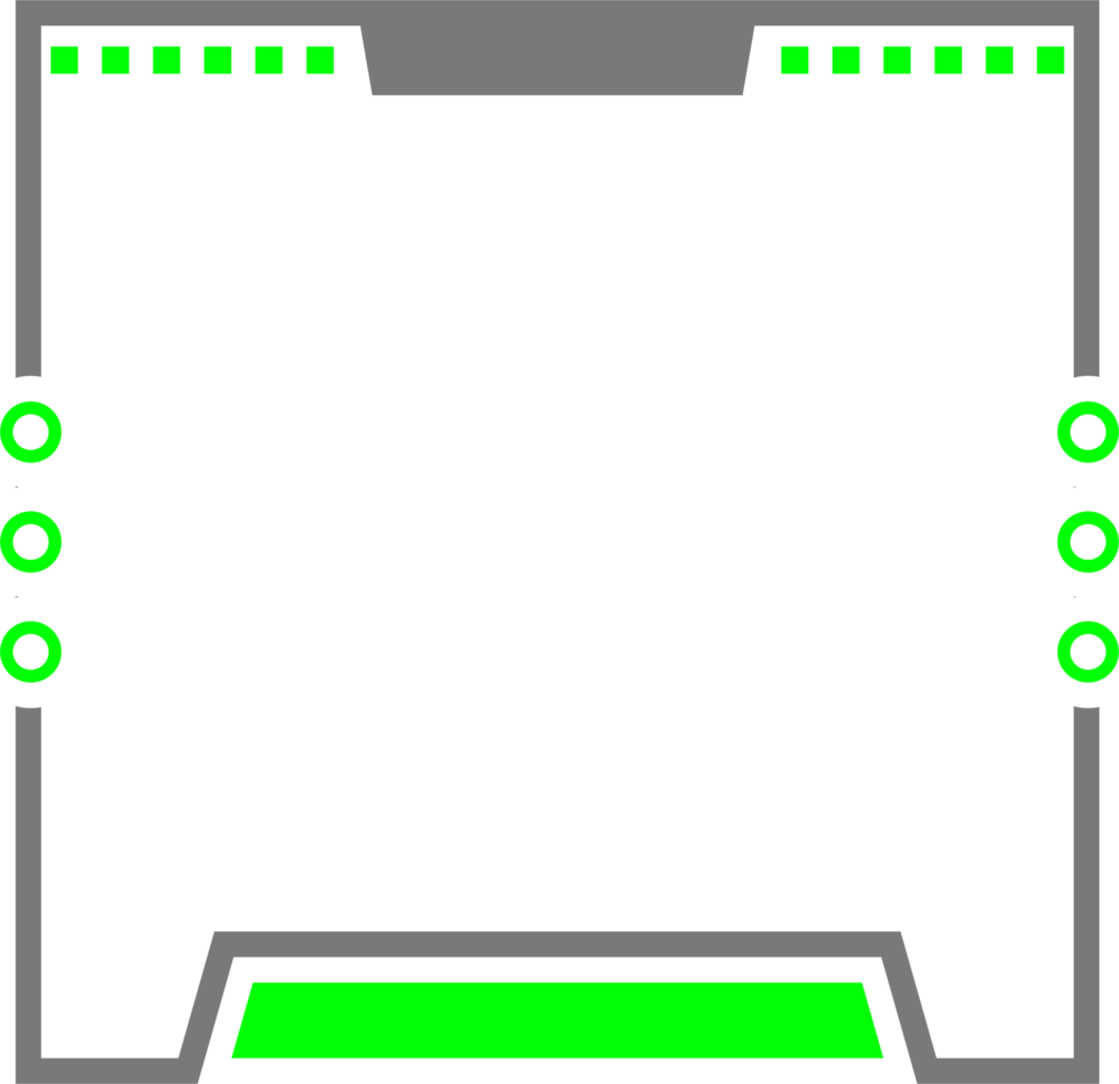 A black and green screen with a green border png