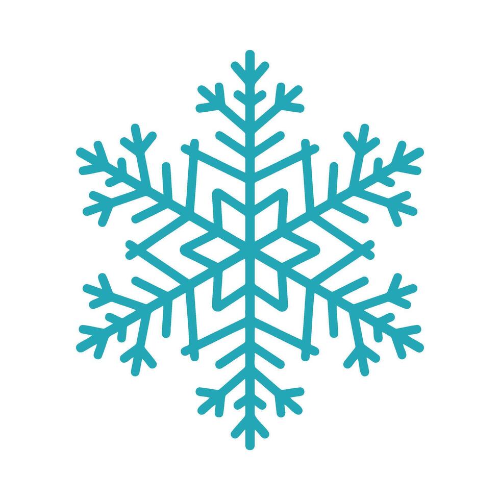 Snowflake illustration, detailed hand drawn flat illustration. Graphic outline doodle drawing. Christmas and New Year symbol. Unique snowflake silhouette icon for frosty winter designs and decor vector