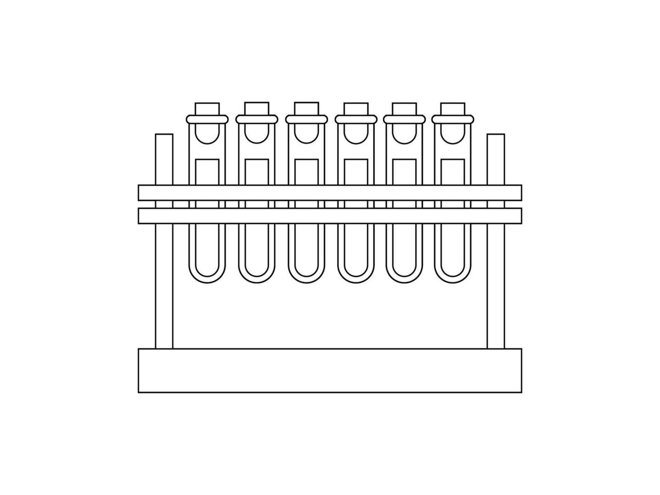 Test tube stand laboratory - black outline vector