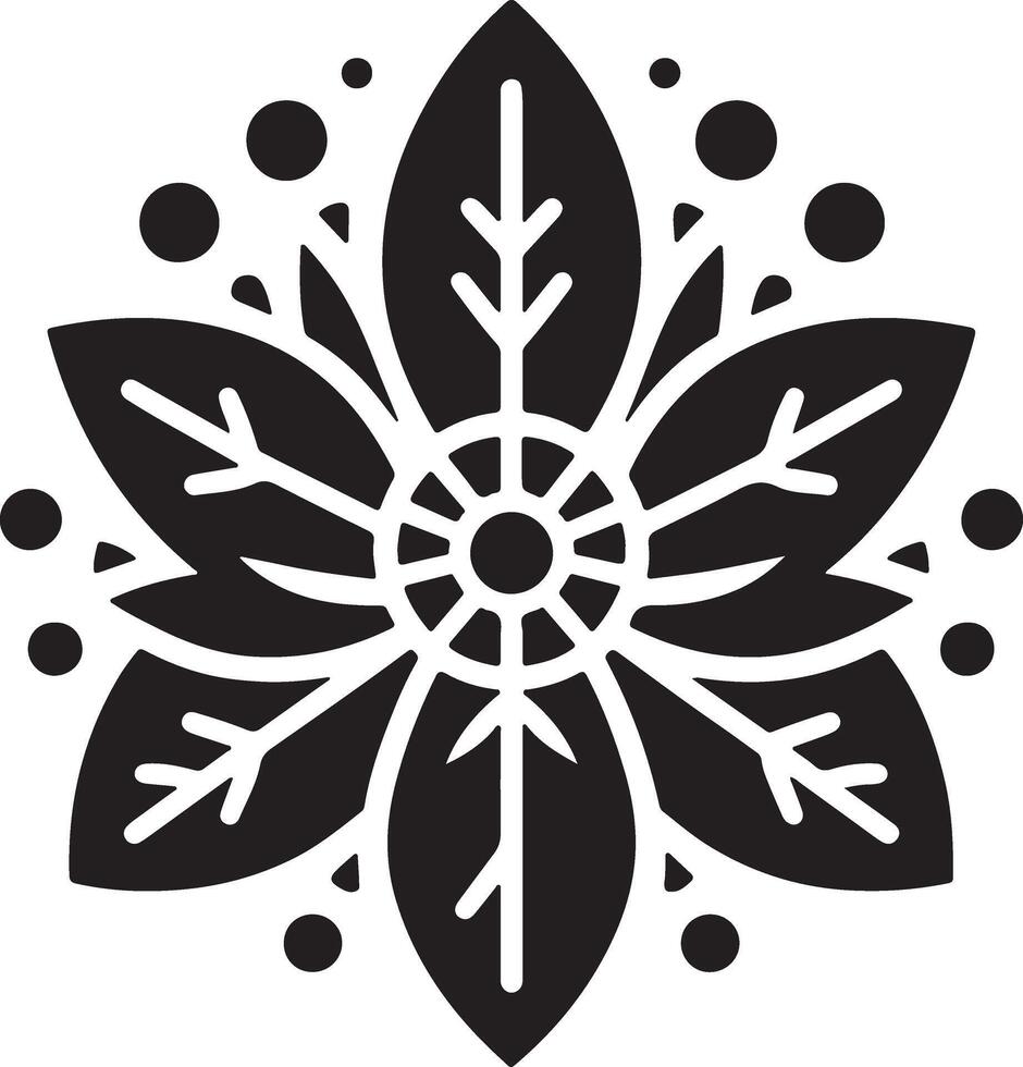 A black and white flower design vector