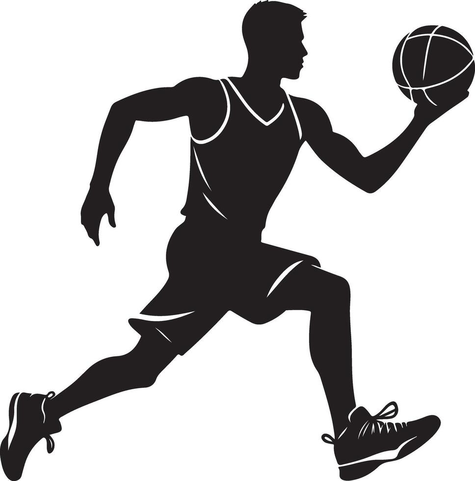 Basketball player silhouette on white background vector