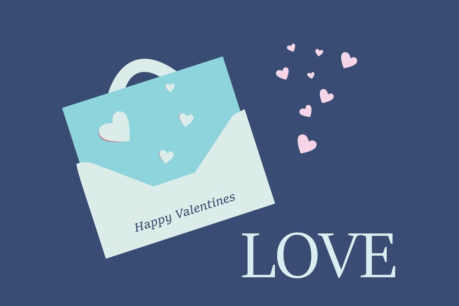 Hand Drawn Valentines Card Background with Illustration vector