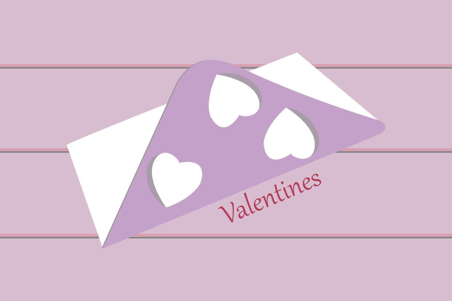 Valentine Envelope Card with Illustration vector
