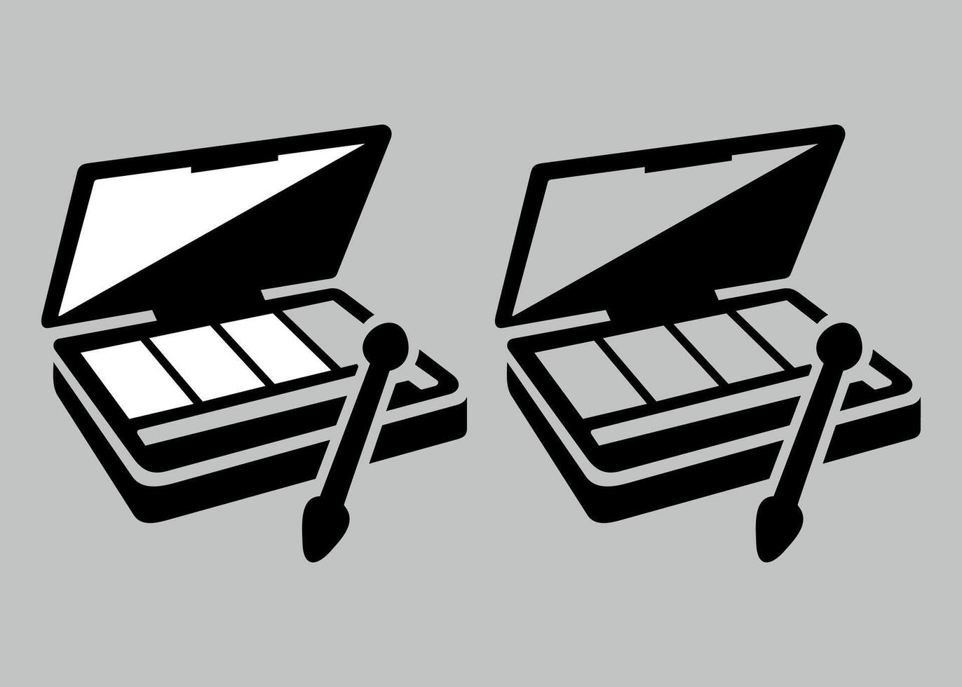 makeup palette icon isolated vector