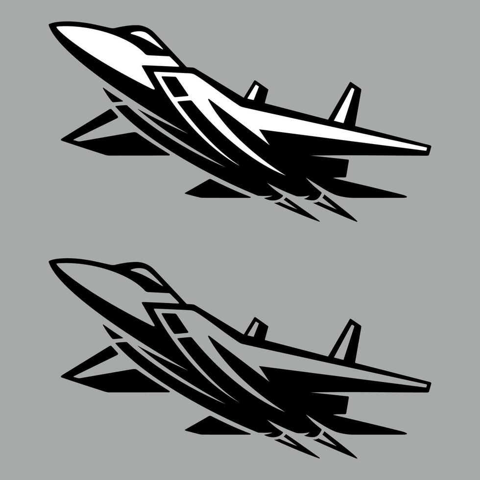 military fighter icon isolated vector
