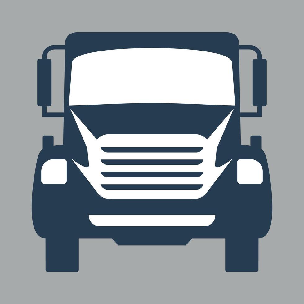 front view truck icon isolated vector