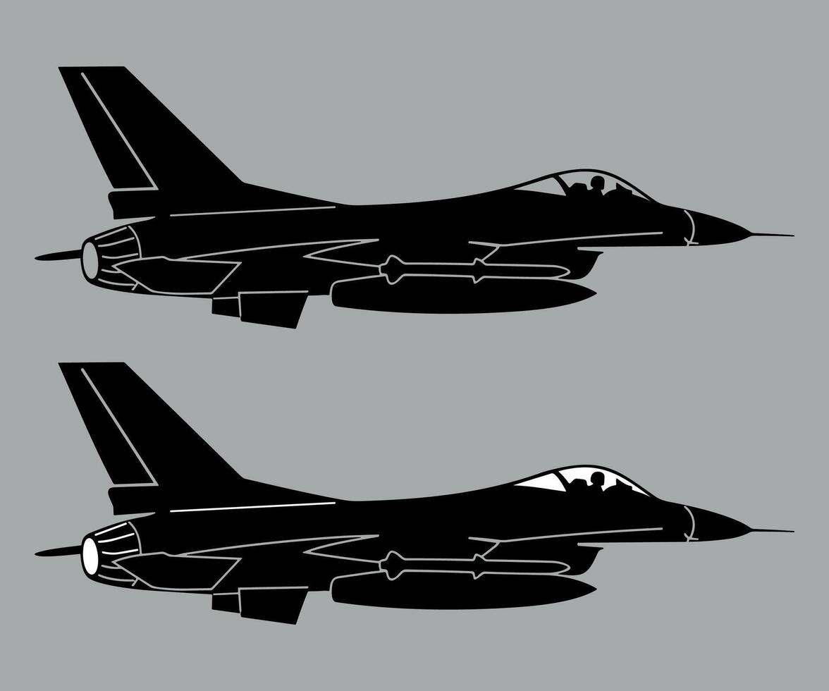 military fighter aircraft icon isolated vector