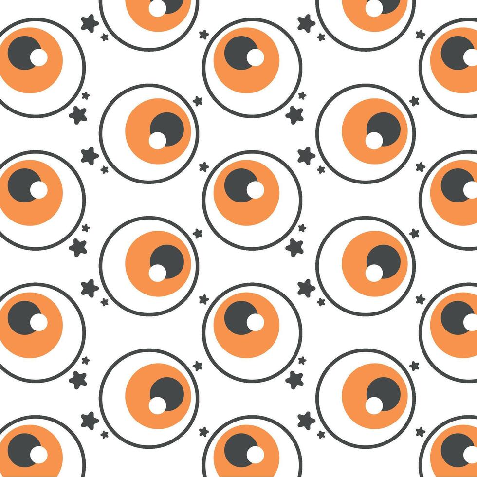 Halloween eyeball pattern with scattered stars vector