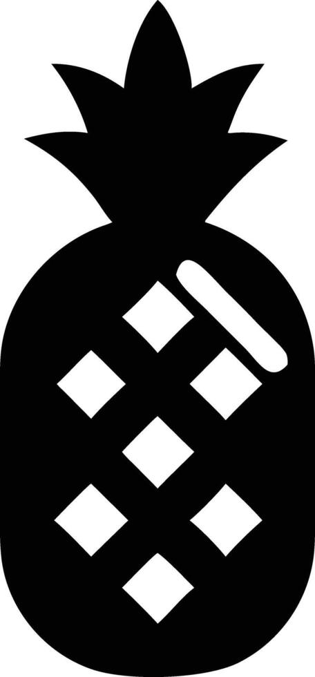 A black and white pineapple icon vector