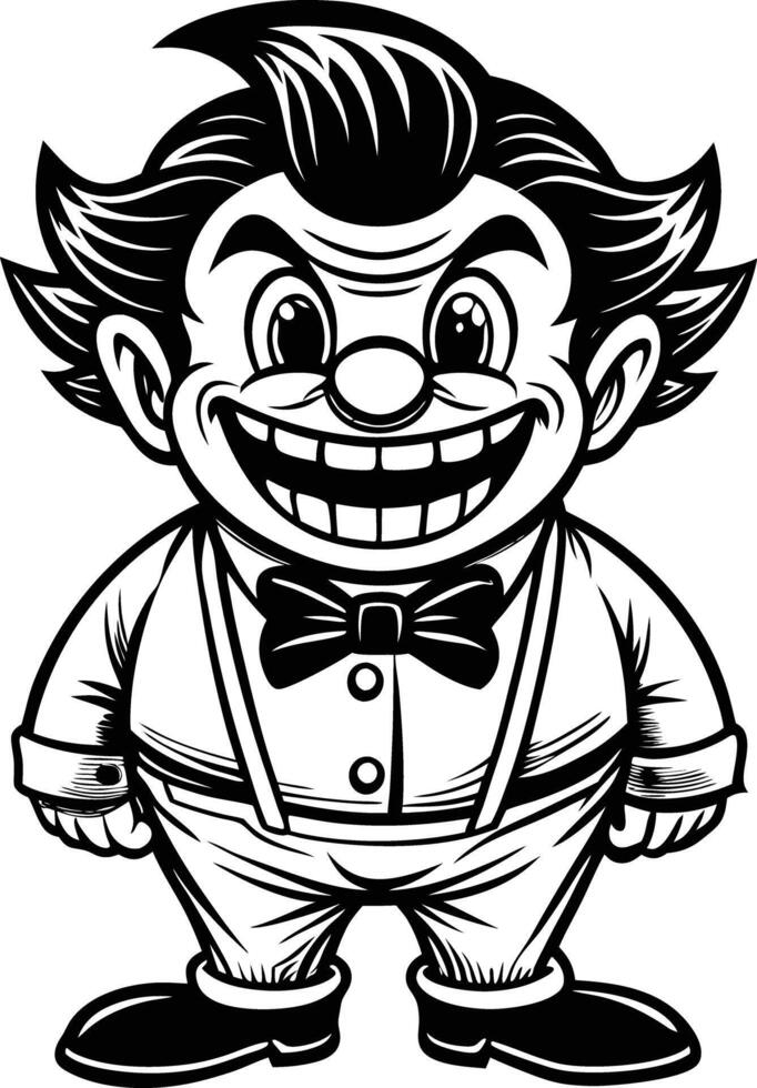 A cartoon clown with a bow tie and tie vector