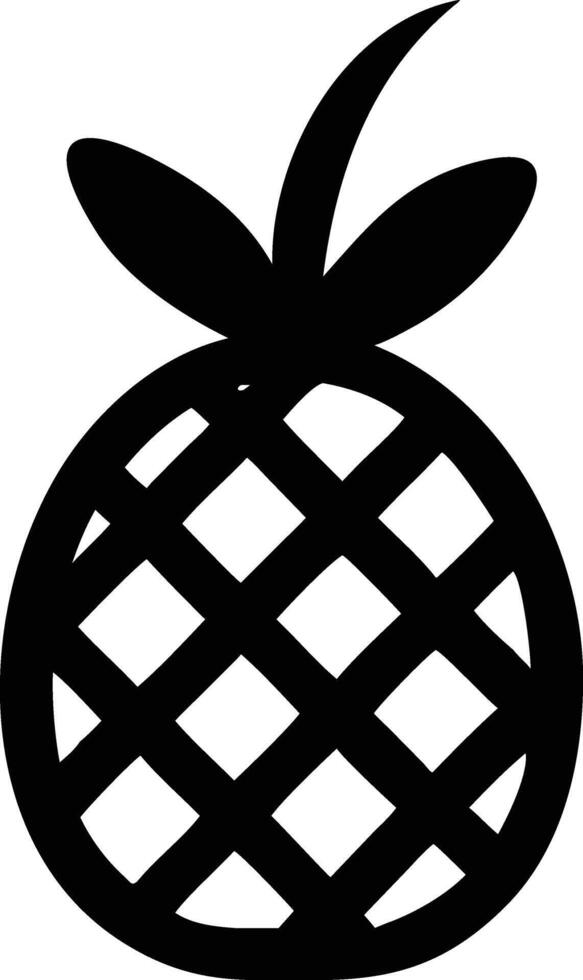 A black and white pineapple silhouette on a white background vector
