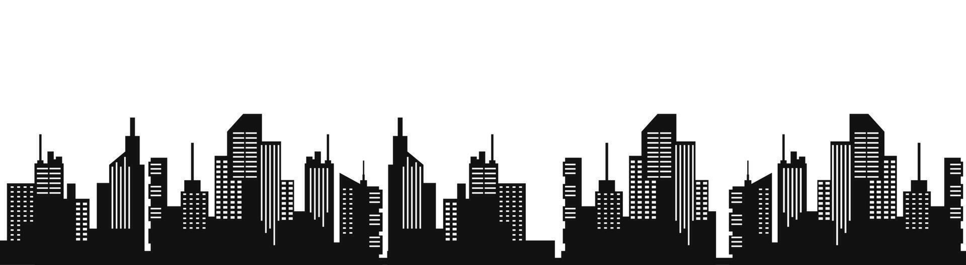 Black cityscape background. City buildings landscape vector