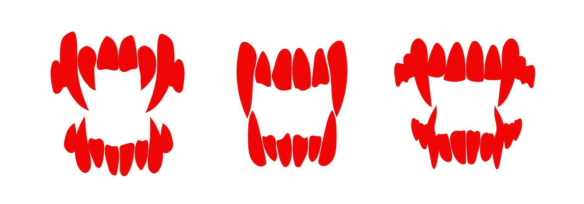Vampire teeth silhouette . Dracula fangs mouse costume. vector