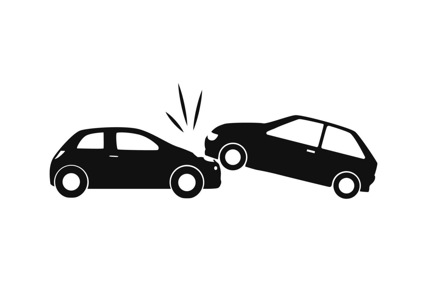 Car crash Road accident Damaged smashed cars vector